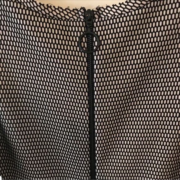 Zara Black and Tan Net Mesh Skater Dress - Picture 6 of 7